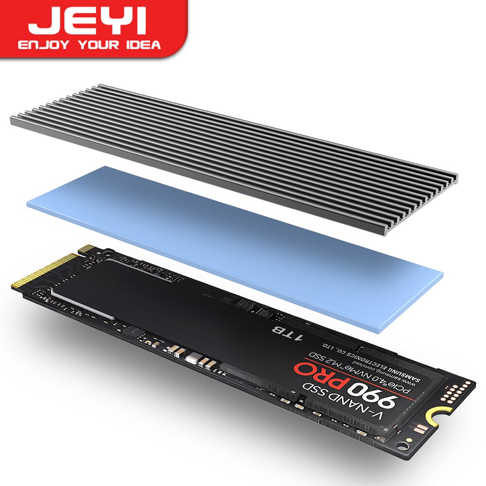 Laptop Accessories Cooling Pad - JEYI M.2 SSD-koellichaam, aluminium NVMe-radiator 2280