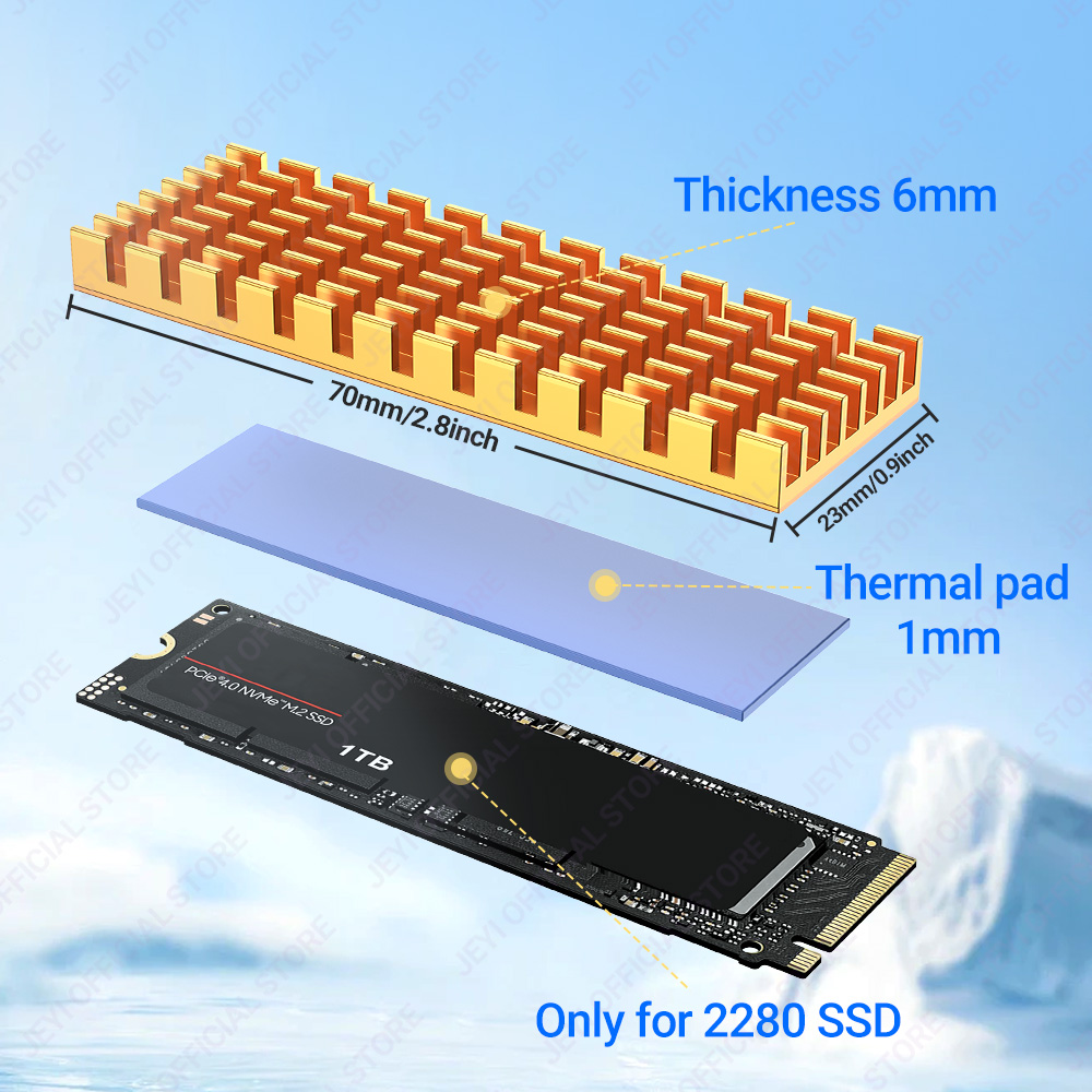 JEYI M.2 SSD koellichaam alumi - Laptop Accessories Cooling Pad recensie en prijs
